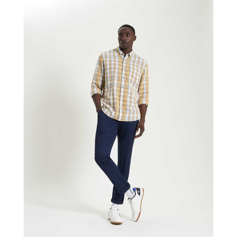Ben Sherman Crepe Check Long Sleeve Shirt image number 3